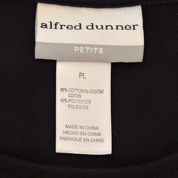 Alfred Dunner Black Boxy Short Sleeve Embellished Tee - Picture 2 of 7